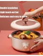 YNB 3L Portable Electric Hot Pot 1000W Electric Skillet with Nonstick Coating Rapid Noodles Cooker Multifunction Electric Stock Pan for Dorm - B0B1GT3LHQG