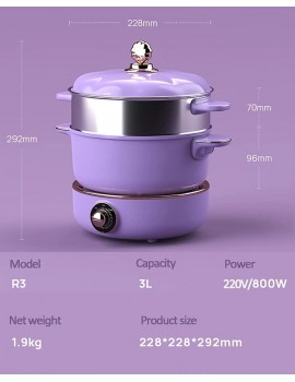 YNB Portable 3L Electric Hot Pot Multifunctional Electric Skillet with Nonstick Coating Split Design Rapid Noodles Cooker for Home Cooking,With Steamer - B0B1ZCSJZ9Q