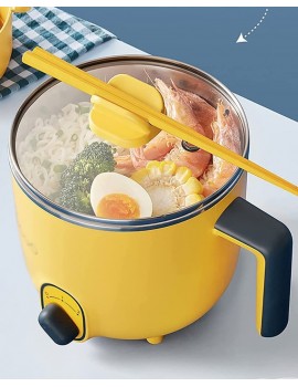 YNB Protable Electric Hot Pot 1.2L Mini Rapid Noodles Cooker Multifunctional Non-Stick Frying Pan Steamer for Soup Ramen Pasta - B09ZTK5RSJL