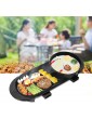 Yosoo Health Gear Hot Pot 2 in 1 Electric Griddle 350W 220V Aluminum Alloy Practical Electric Teppanyaki with Glass Lid for Dining Room for Picnic - B09HX14D87B