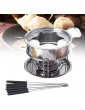 ALWWL Fondue Set Chocolate Cheese Pot Multifunctional Melting Pot Stainless Steel with Colour Coded Fondue Forks Kitchen Accessories for Ice Cream Chocolate Cheese - B08Y6C2N13U