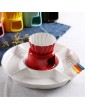 Amiao 200ML Chocolate Fondue Sets With 4 Color Forks Ceramic Melting Pot Snack Bowl Mini Chocolate Pot For Tea Cheese Chocolate - B08T9J88B5S