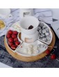 Amiao 400ml Chocolate Melting Pot Ceramic Cheese Chocolate Fondue Set Mini Butter Melting Bowl Snack Pot With 4 Forks And Service Tray - B08T9H78M1R