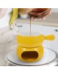 BE-STRONG Fondue Pot with 2 Stainless Steel Forks Set Ceramic Chocolate Fondue Pot Tea Light Stove Porcelain Melting Pot for Cheese Chocolate Candy Ice Cream and Tapas,Yellow - B09T9F7YRDH