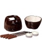 Ceramic Fondue Set Chocolate Fondue Pot Ceramic Melting Pots With Tealight Candles,4 Stainless Steel Forks For Home Cafe And Restaurant - B08SW1KGH8E