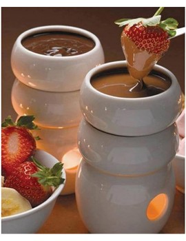 ChengBeautiful Chocolate Fondue Pot Fondue Set With 2 Forks Melting Pot For Cheese Chocolate And Tapas White Color : White Size : 7x3.8cm - B09PTC6LZ5G