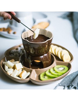 Chocolate Fondue Set with Party Serving Tray Included | Hot Melting Pot Base | Keep Warm Function,Brown-OneSize - B096YYDMZ2Q