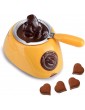 Electric Chocolate Melter Plastic Hot Chocolate Melting Pot Electric Fondue Melter Machine Kitchen Tool with DIY Mould Set,Yellow - B09HGZ254RK