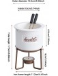 Fondue Set for 2 Chocolate Cheese Fondue Sets Small Gift Melting Pot with 2 Forks for Chocolate Caramel Cheese Sauces - B09P57DJ1RO