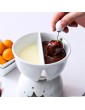 FRIENDLYSS Mini Chocolate Fondue Set Two-Layer Porcelain Tealight Cheese Fondue with Dipping Bowls and Forks for 6 New - B09VG422B2E