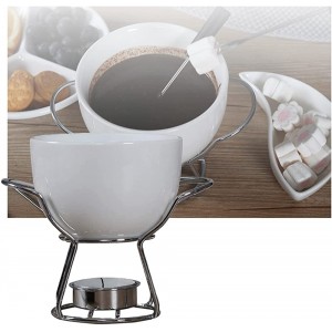 Hcyx Fondue Mug Set with 2 Stainless Forks 400Ml for Cheese Chocolate and Tapas Does Not Include Candles - B09N97WK3YO
