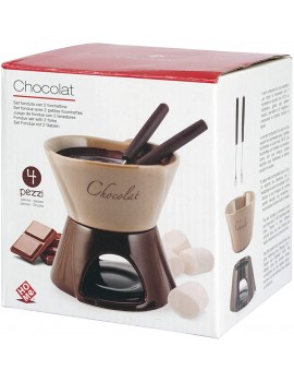 Home Chocolat Chocolate Fondue Set for 2 People Brown Beige - B07HJMYCLDH