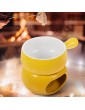 Luxshiny 1 Set Ceramic Chocolate Fondue Pot Set with Dipping Forks and Candles and Heating Stove Cheese Melting Pot SetWax Warmer for Housewarming Christmas Birthday Gift Yellow - B09MPXR97DD