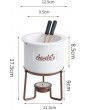 MagiDeal 6x Melting Pot Fondue Set Ceramic White Chocolate Melting Pot for Home Party Supplies - B09KV3JHNLO