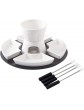 WLGQ Chocolate Fondue Fountain Set Melted Chocolate with Plates 4 Pieces Ceramic Stainless Steel Forks Easy to Use and Clean Long-Lasting Color1 - B09M7ZZXH6W