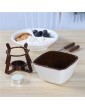 WYFX Ceramic Candle Chocolate Cheese Butter Fondue Set with 2 Fork Chocolate Fountains for Kitchen Birthday Present Xmas Christmas Party,coffee - B09LM91BZ9C