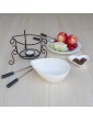 YiGanQiang Chocolate fondue set 2 persons molten chocolate 300 ml fondue set and porcelain warmer with fondue fork Color : White - B08ZMNP2CLW