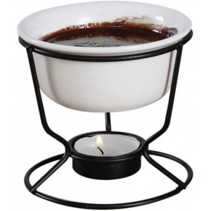 YQYMX Individual Chocolate Fondue Melted Chocolate Chocolate Fondue Cup with 2 Fork And 1 Candle 140 200 Ml Chef Ceramic Chocolate Fondue Kit-Round - B0B1HTPQWPP