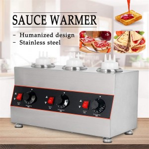 ZOYOL Electric Sauce Warmer Stainless Steel 3 Bottles Soy Jam Heater Commercial Cheese Chocolate Heater Sauce Bottle Heating Machine - B08QMCZC26H