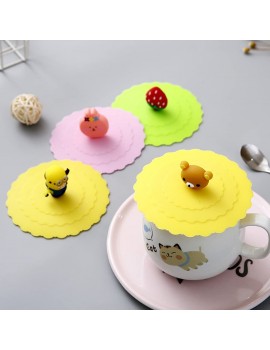 JunJia Cute Dustproof and Leakproof Multifunctional Cup Lid Sealed Water Cup Lid Creative Cartoon Silicone Lid 10 Pcs Silicone Glass Cup Covers 10cm Silicone - B097R94VHFC