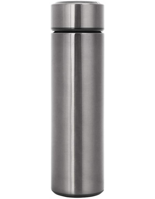 Vacuum Cup 500ml Portable Stainless Steel LED Insulated Water Bottle with No-Slip Cup Bottom Temperature DisplayStainless Steel Color - B087Q51LKDO