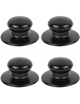 4 Pack Pot Lid Knobs,YuCool Universal Kitchen Cookware Lid Replacement Knobs Casserole Kettle Cover Glass Saucepan Lid Pot Holding Handles-Black - B07VCDFVZTR