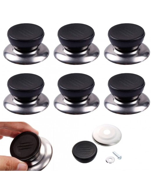 6Pcs Universal Replacement Pan Pot Cap Replacement Parts Stainless Steel Lid Knob Handle Pot Lid Knobs for Pan Cover Cookware Accessories Cap top Bead Replacement - B09332GBR2X