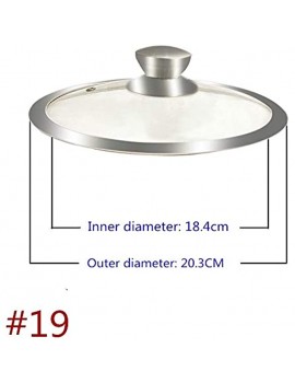 BoBoHome Pot Lid 19cm Tempered Glass Pan Lid Transparent Universal Replacement with Steam Vent Hole for Frying Pans Pots - B08SLYGDLTS