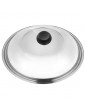 Cabilock Universal Lid for Pots Pans and Skillets Stainless Steel and Glass 34cm Pots Pans Cover Replacement Cookware Frying Pan Cover and Skillet Lid Random Knob - B08BJVBSWXC