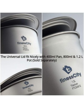 finessCity Titanium Universal Lid fit All 4.5" to 5.5" Diameter Cup Pot & Pan | It is Compatible with 1.2L 800ml and 400ml Cookware | Fit All Three and lot of Other Different Size Cups Pot & Pan - B07RH689ZPZ