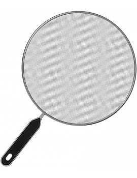 Frying Pan Guard Cover Lid Protector Mesh Splatter Screen with Handle Stainless Steel For Kitchen Pots Cooking No Oil Mess Black Colour Size 29cm1pc Only - B09QST94R2K
