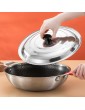 Hemoton 35cm Cooking Pan Lid Stainless Steel Cookware Lid Replacement Pot Lid Cover Skillet Wok Lid Round Knob Handle Anti- Scald Pot Lid Stainless Steel Pot Lid - B09TFV791GO