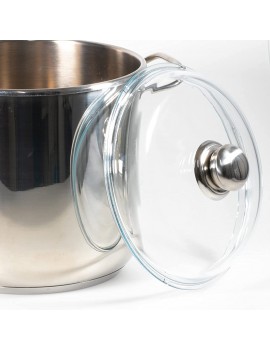 Kerafactum Pot Lid Full Glass Lid High Glass Lid Made of Full Glass Universal Glass Lid for Pot Pan Stainless Steel Handle Quality Glass Cooking Lid Pan Lid Wok Pots & Pans High 28 cm - B09VPS3VPKK