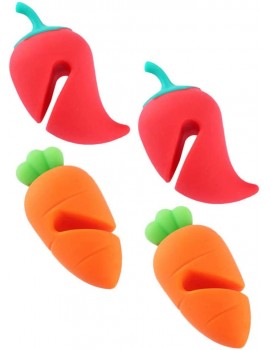 Pot Lid Lifter Spill Proof: Silicone Lid Stand Proof Steam Release Pan Lid Lifter 4pcs Carrot Chili Shaped Kitchen Cooking Helper Tool Decoration - B0B2RCW4VCX