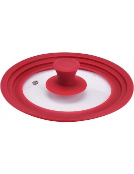 Universal Silicone Glass Lid Covers for Pots Pans Cookware Replacement Lids Red,30cm - B095WTGYQLP
