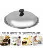 UPKOCH 38cm Cooking Pan Lid Stainless Steel Cookware Lid Replacement Pot Lid Cover Skillet Wok Lid Round Knob Handle Anti- Scald Pot Lid Random Knob Style - B08VRM19S2U