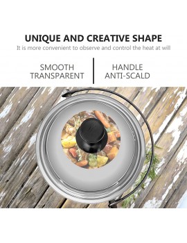 Vaguelly Universal Lid for Pots Pans Skillets Tempered Glass with Stainless Steel Rim Pot Lids Cover Replacement Cookware Frying Pan Cover and Cast Iron Skillet 26cm - B09WDFDWFCA