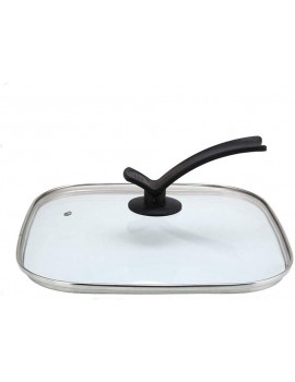 WZMPH Universal Lid for Pot Square Tempered Glass Lid Replacement Tempered Glass Lid for Pot or Universal Pan Clear - B095CHB4LHY