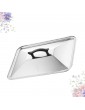 Yardwe Stainless Steel and Glass Universal Lid for Pots Pans and Skillets Rectangular Pot Lids Cover Replacement Lids Cookware Frying Pan Lid Cover Stainless Steel Lid 40x30cm - B08MT58ZVTG