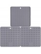 Cabilock 3pcs Silicone Dish Drying Mat Non Slip Heat Resistant Trivet Kitchen Drainer Pad Countertop Protection Table Mat Grey - B088M5FHKRV