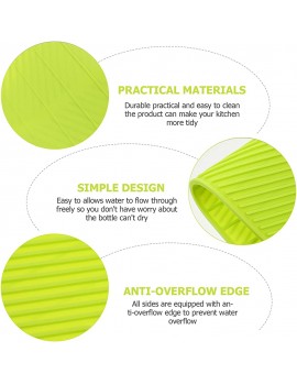 Cabilock Silicone Dish Drying Mat Roll- up Heat Resistant Trivet Mat Easy Clean Drying Pad Drainer Hot Pan Pot Holder for Kitchen Counter Top Sink Green - B091GG6QRGE