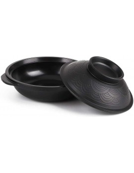 Casserole Rice Pot,handmade Aluminum alloy Casserole With Lid Korean Stone Stockpot Heat-resistant Healthy Cookware Earthen Pot Casserole dish Black Color : Black Size : 16cm6inch - B08RYS9GJLW