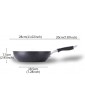SHYPT Non-Stick pan Aluminium Wok Pan with Premium High Performance Stone Coating Comes with Stay Cool Handle - B08K8Z7M8XB