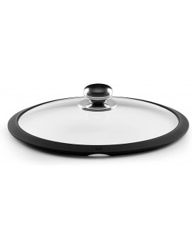 Castey T22 Glass Lid with Silicone Ring and Steel Knob 22 cm Transparent - B078Y5R3K4A