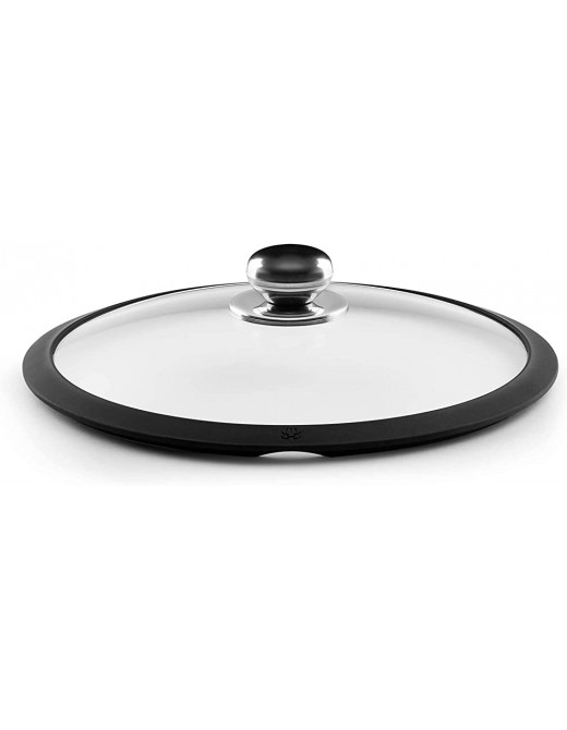Castey T22 Glass Lid with Silicone Ring and Steel Knob 22 cm Transparent - B078Y5R3K4A