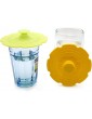 HEMOTON Multifunction Silicone Sealed Cup Lid Creative Mug Covers Anti-dust Bowl Cover Yellow Small Size - B081DK4TWLZ
