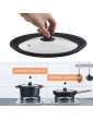 OFNMY Universal Glass Lid 24 26 28cm | Anti-Splash Glass Lid with Silicone Rim & Steam Hole for Frying Pan Pots Pans Casserole Black - B087WMDZQZO