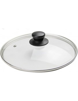 Pan Lid Saucepan Lid Tempered Glass With Stainless Steel Knob Vent Holes Various Sizes for Pot Or Universal Pan Clear - B096RCQDDZU