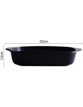 BESTonZON Rectangular baking dish with handles ceramic for oven baking black - B07PHJZHDPQ