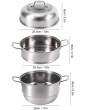 fegayu Kitchen Pot Waterproof Multifunction Stainless Steel Steamer Pot Compartment for Cooking Soup Steaming Food - B08YTNW2PBB